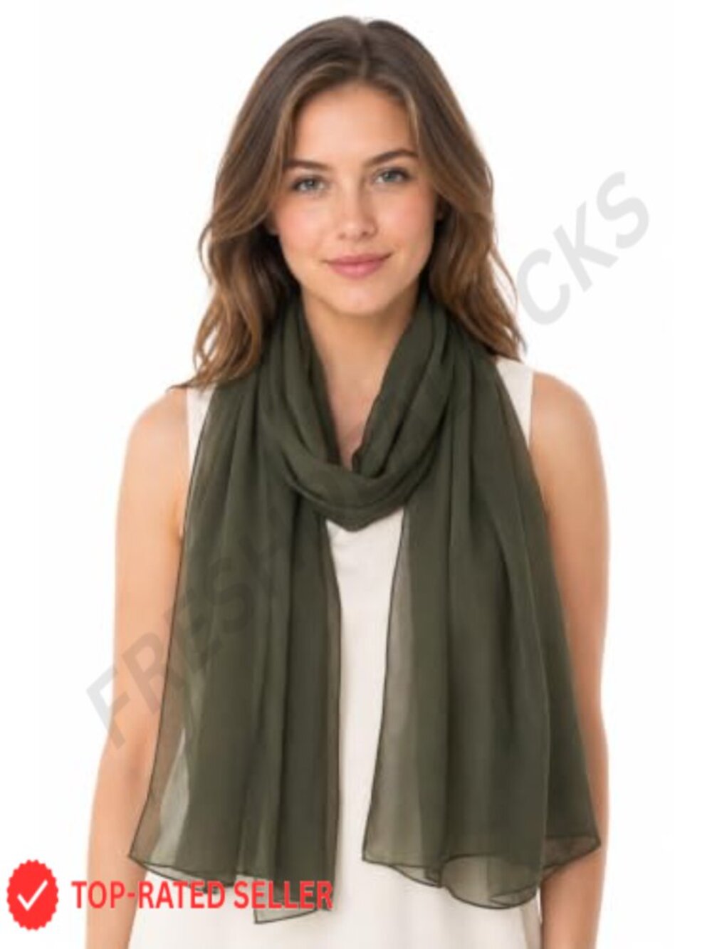 Oversized Chiffon Shawl Wrap 70x27.5 Lightweight Solid Scarf for Women